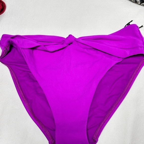 Robin Piccone size M Vibrant fuchsia Bikini Bottom Knotted Front Cheeky 3511 YF - Picture 2 of 9